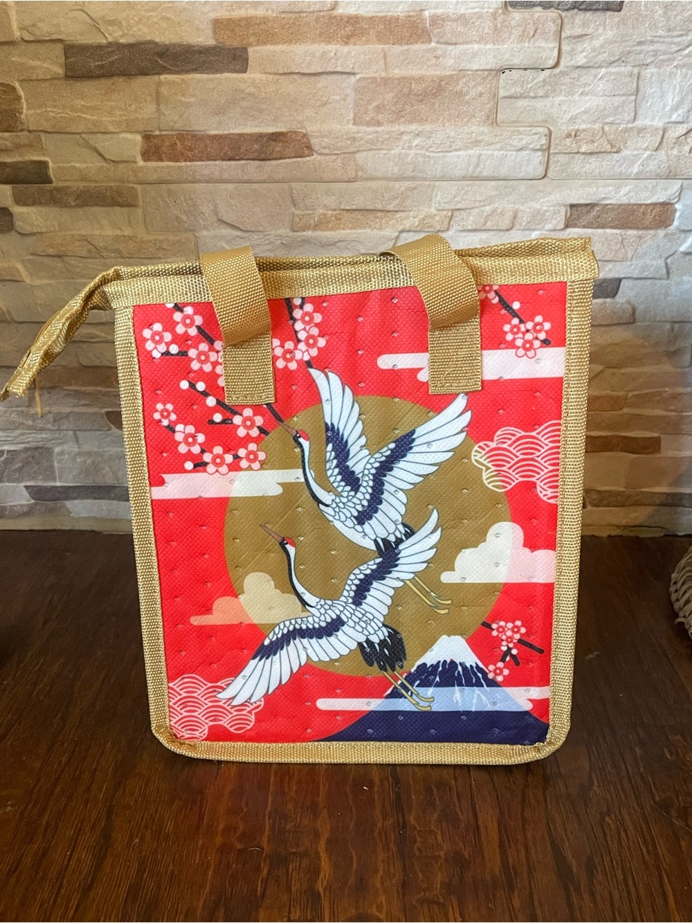 Japanese Crane & Mount Fuji Insulated Bag